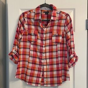 Plaid Button-Up Shirt